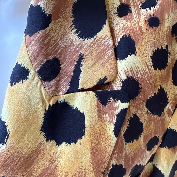 Paolo Santini All Silk Cheetah Print Jacket Vintage Shoulder Pads ~ 6 - Picture 6 of 15